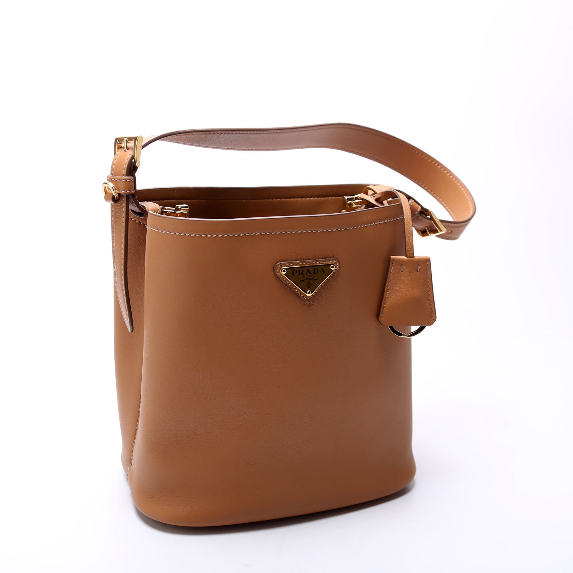 Prada Calfskin Leather Medium Brown Bag
