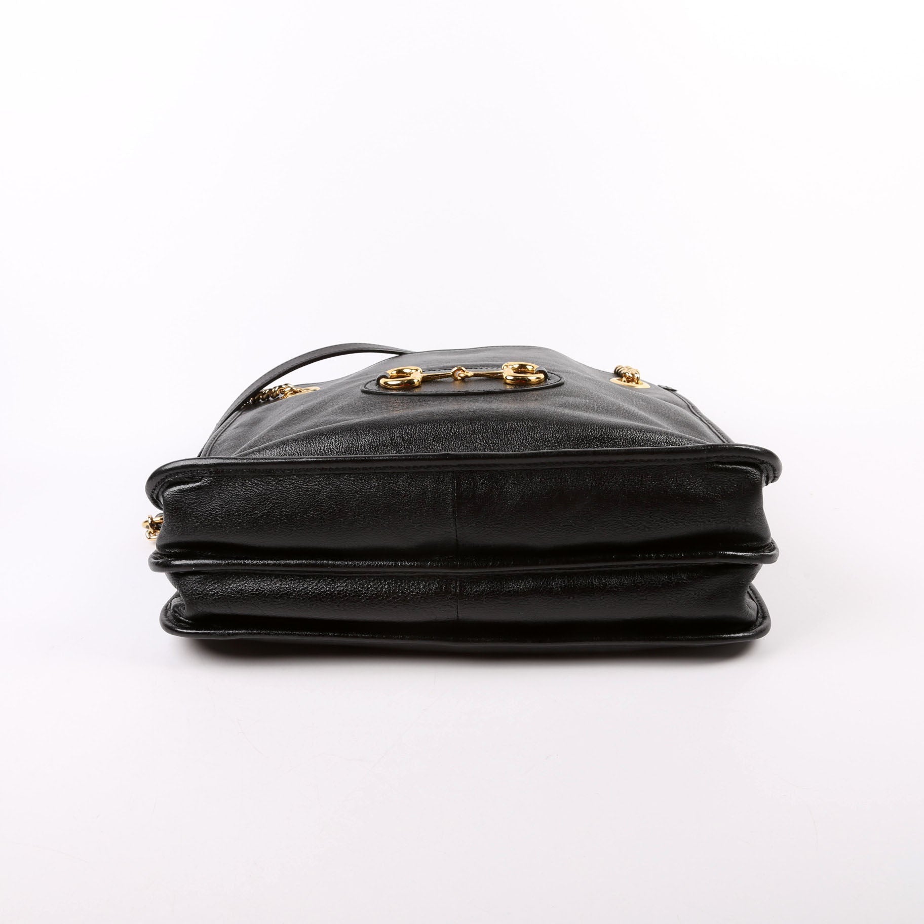 Gucci 621144 1955 Horsebit Large Leather Tote Black Bag
