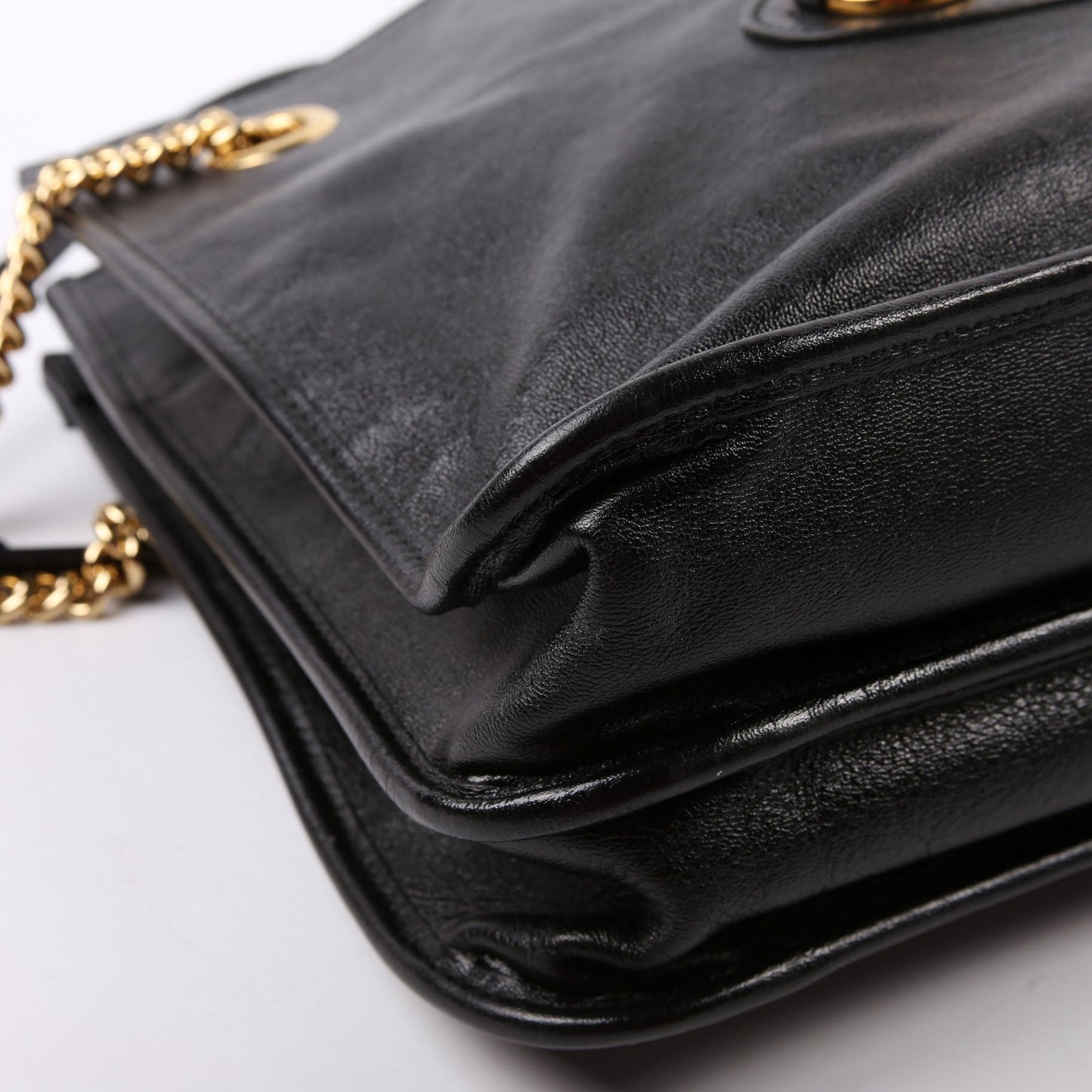 Gucci 621144 1955 Horsebit Large Leather Tote Black Bag