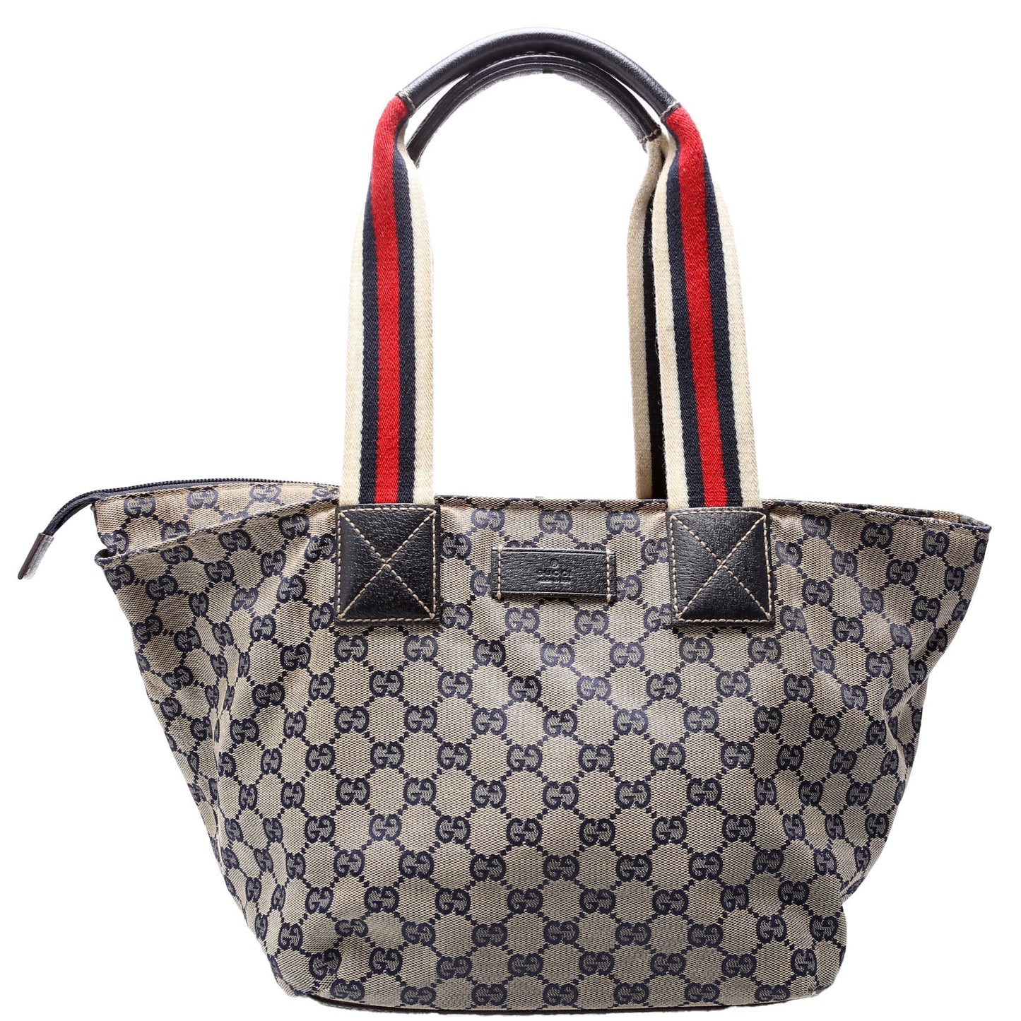 Gucci 131230 GG Canvas Web Bucket Tote Bag