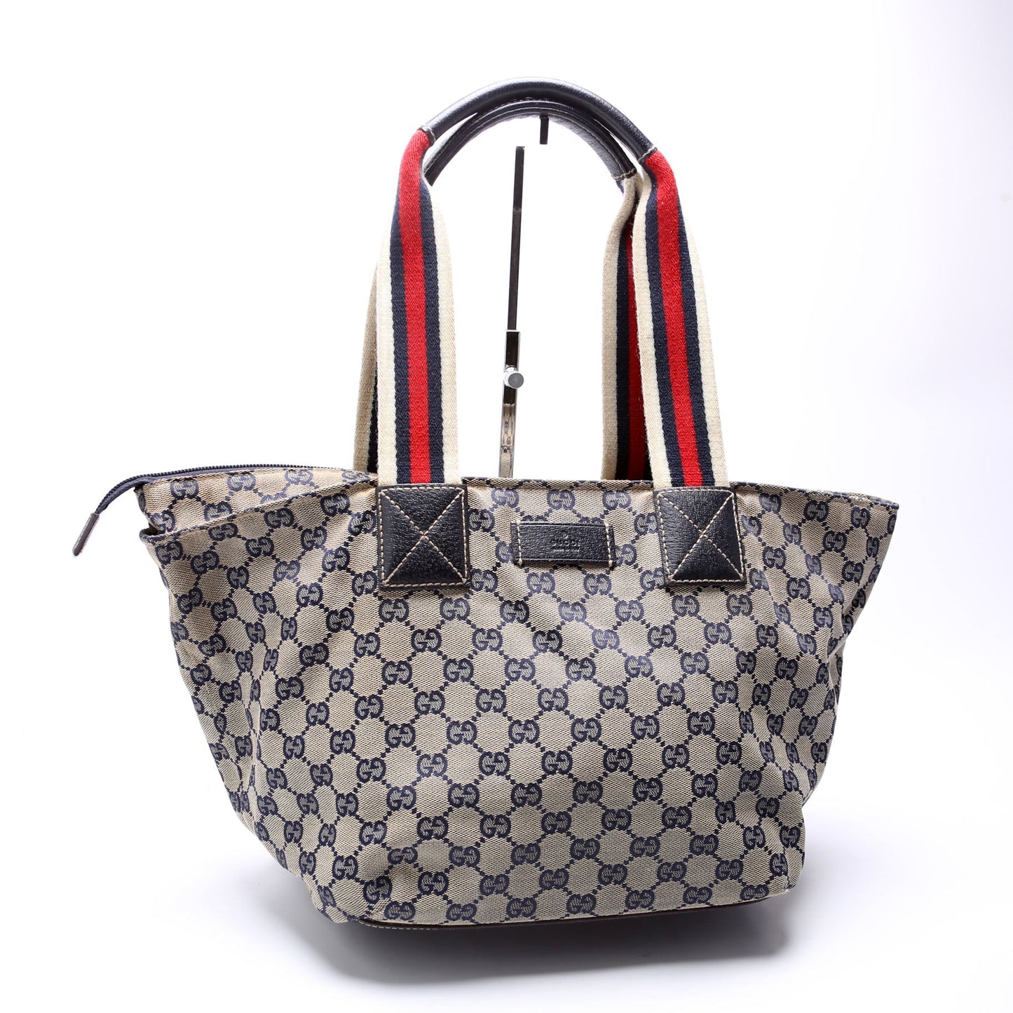 Gucci 131230 GG Canvas Web Bucket Tote Bag