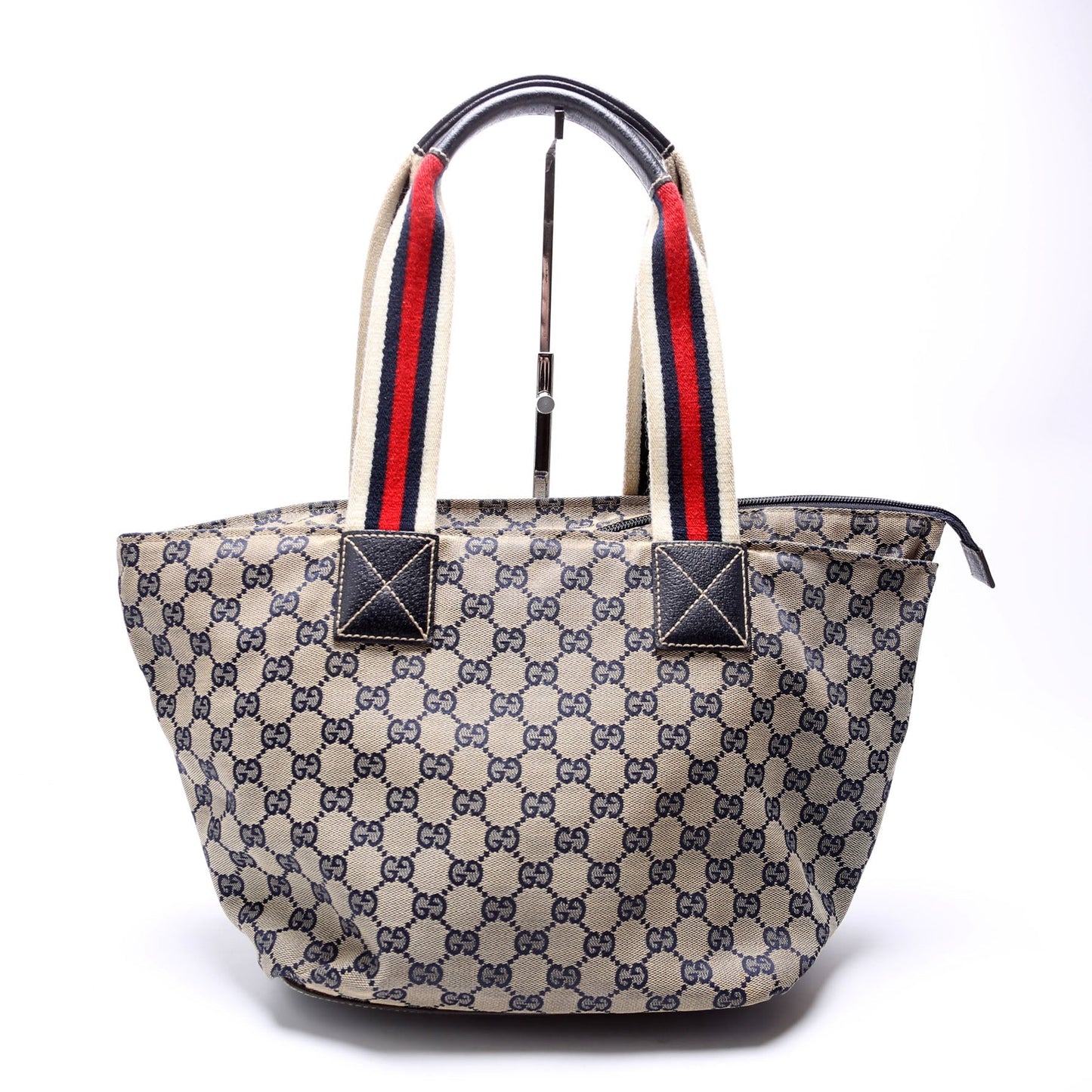 Gucci 131230 GG Canvas Web Bucket Tote Bag