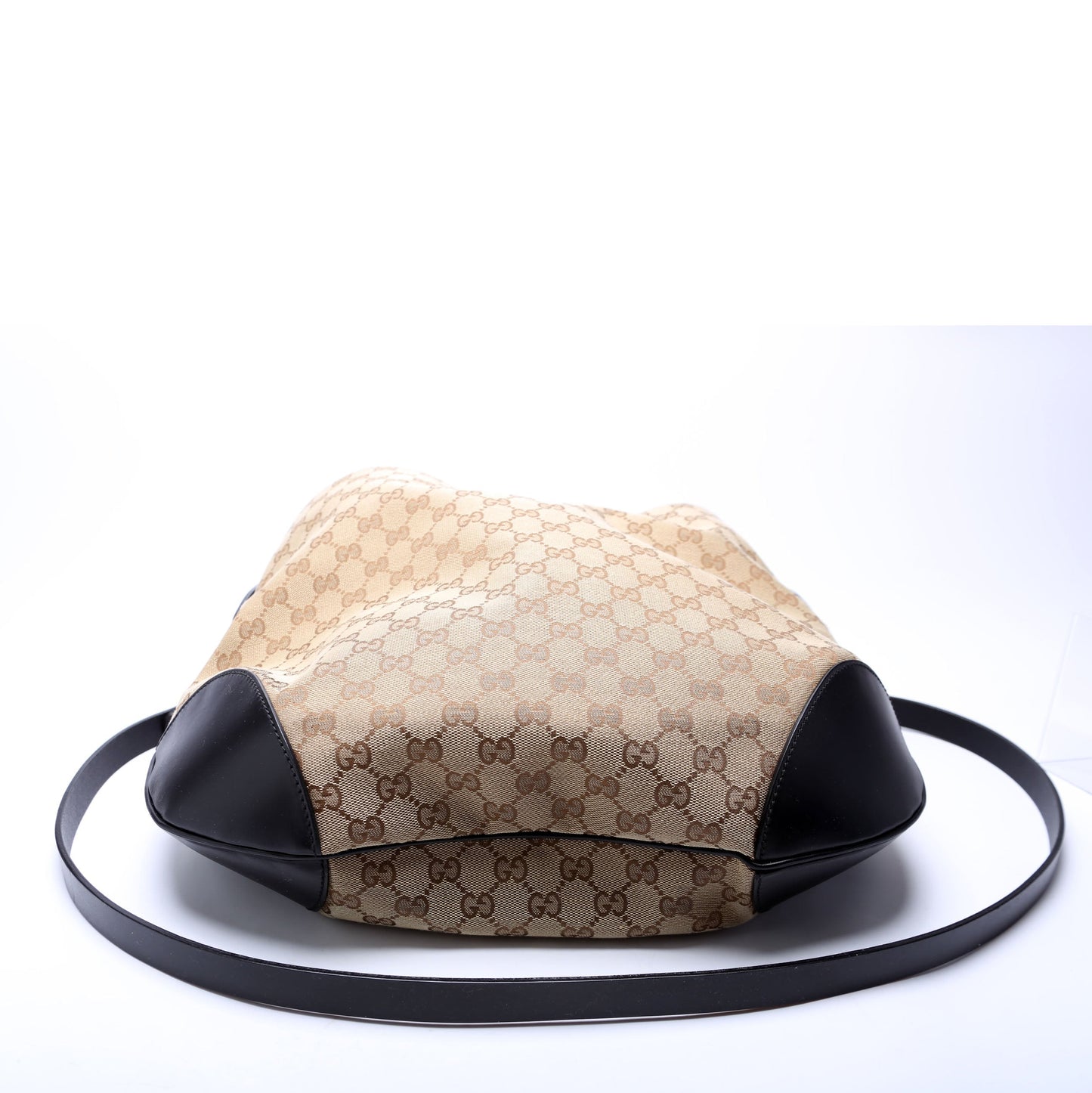 Gucci 296870 GG Canvas Studded Patti Hobo Brown Bag