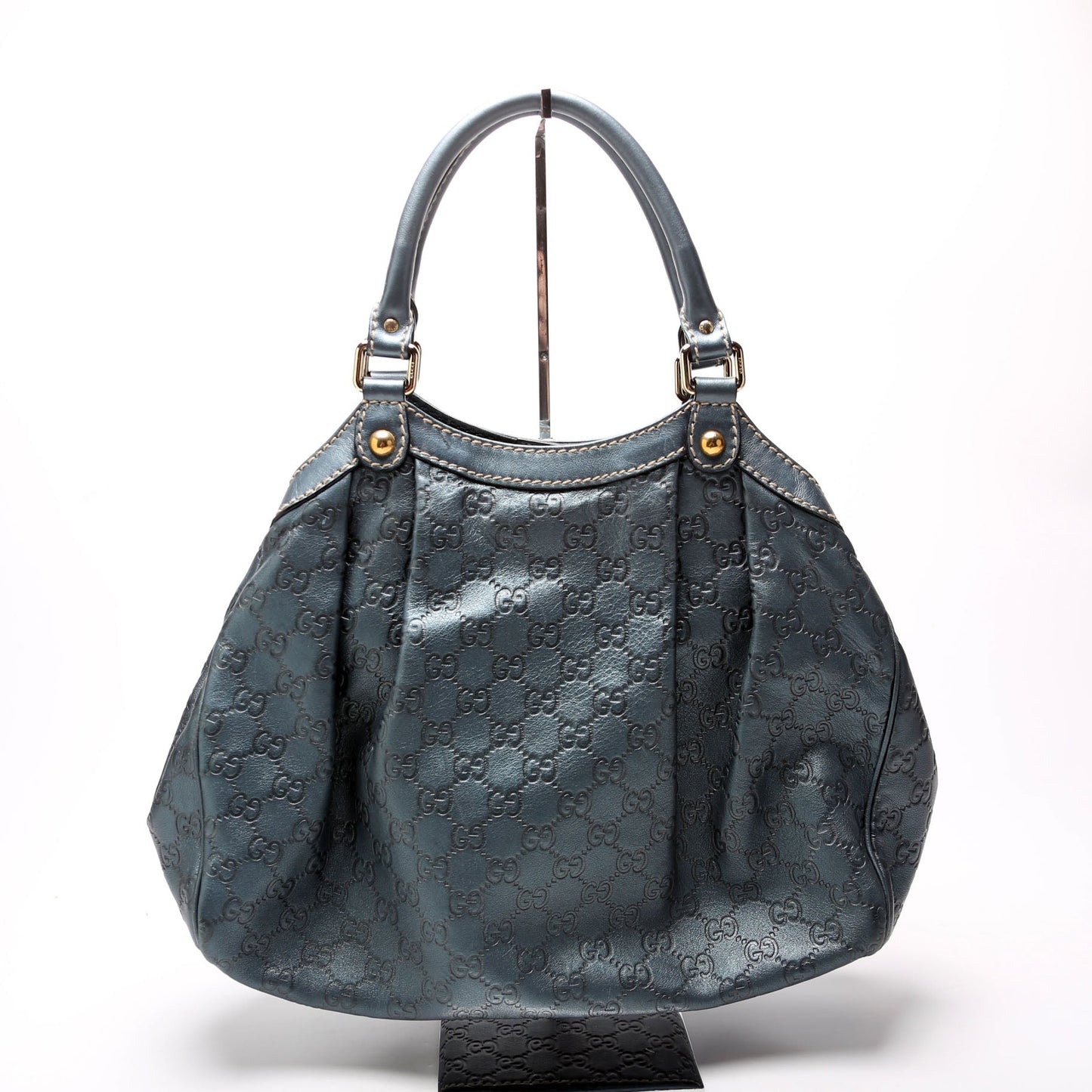 Gucci 211944 Sukey GG Leather Medium Blue Bag