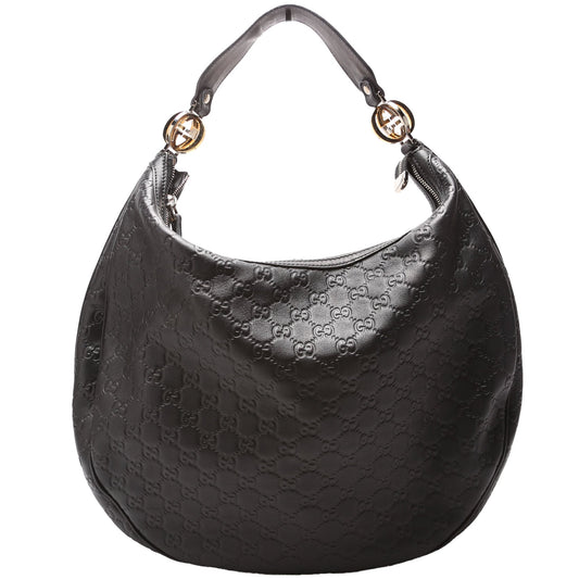 Gucci 232945 GG Twins Hobo Large Black Bag