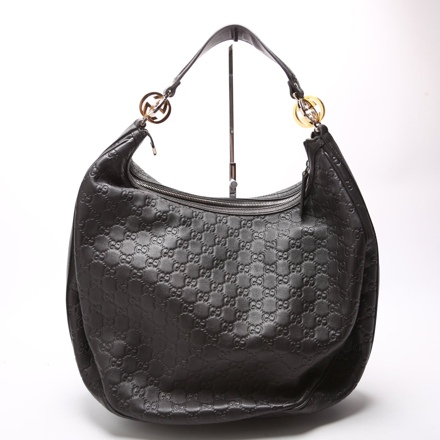 Gucci 232945 GG Twins Hobo Large Black Bag
