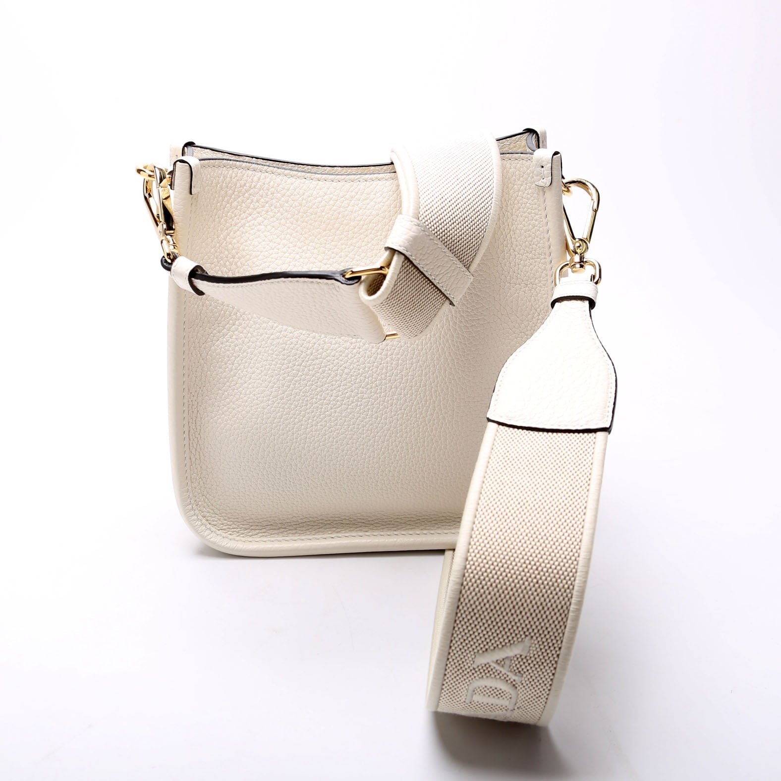 Prada 1BH191 Leather Mini Shoulder White Bag