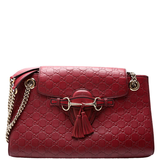 Gucci 295403 GG Canvas Emilie Chain Shoulder Bag