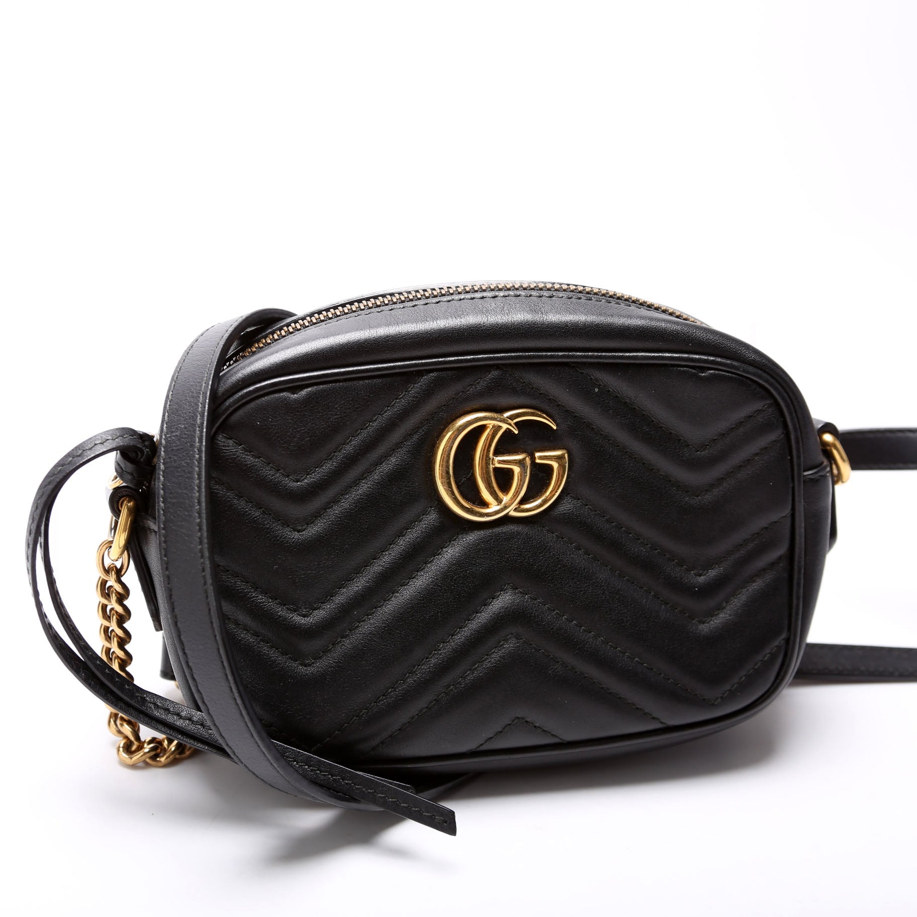 Gucci 448065 Marmont Mini Camera Black Bag