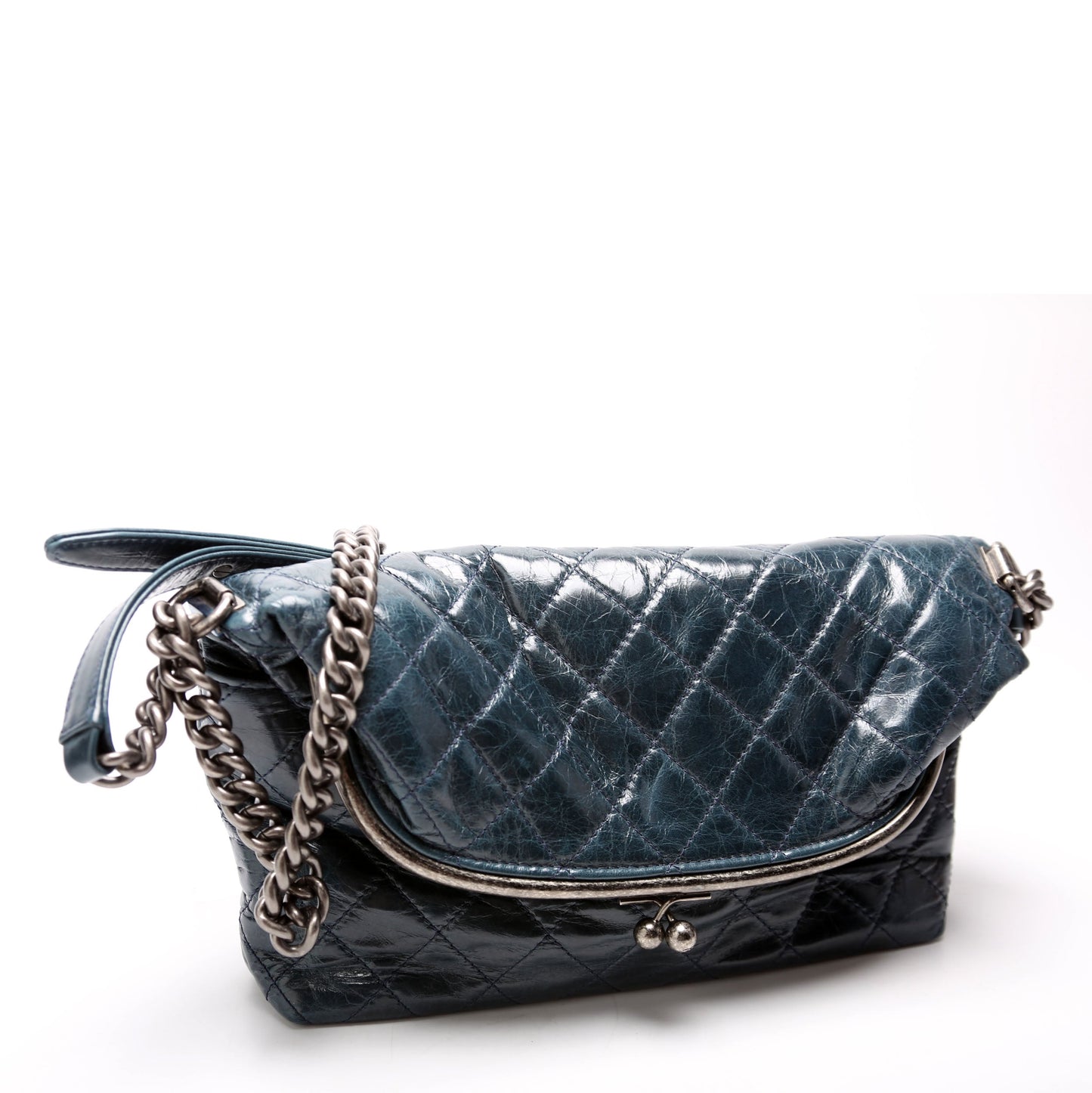Chanel ON HOLD Tabatiere Kisslock Fold Over Quilted Aged Calfskin 21M Bag