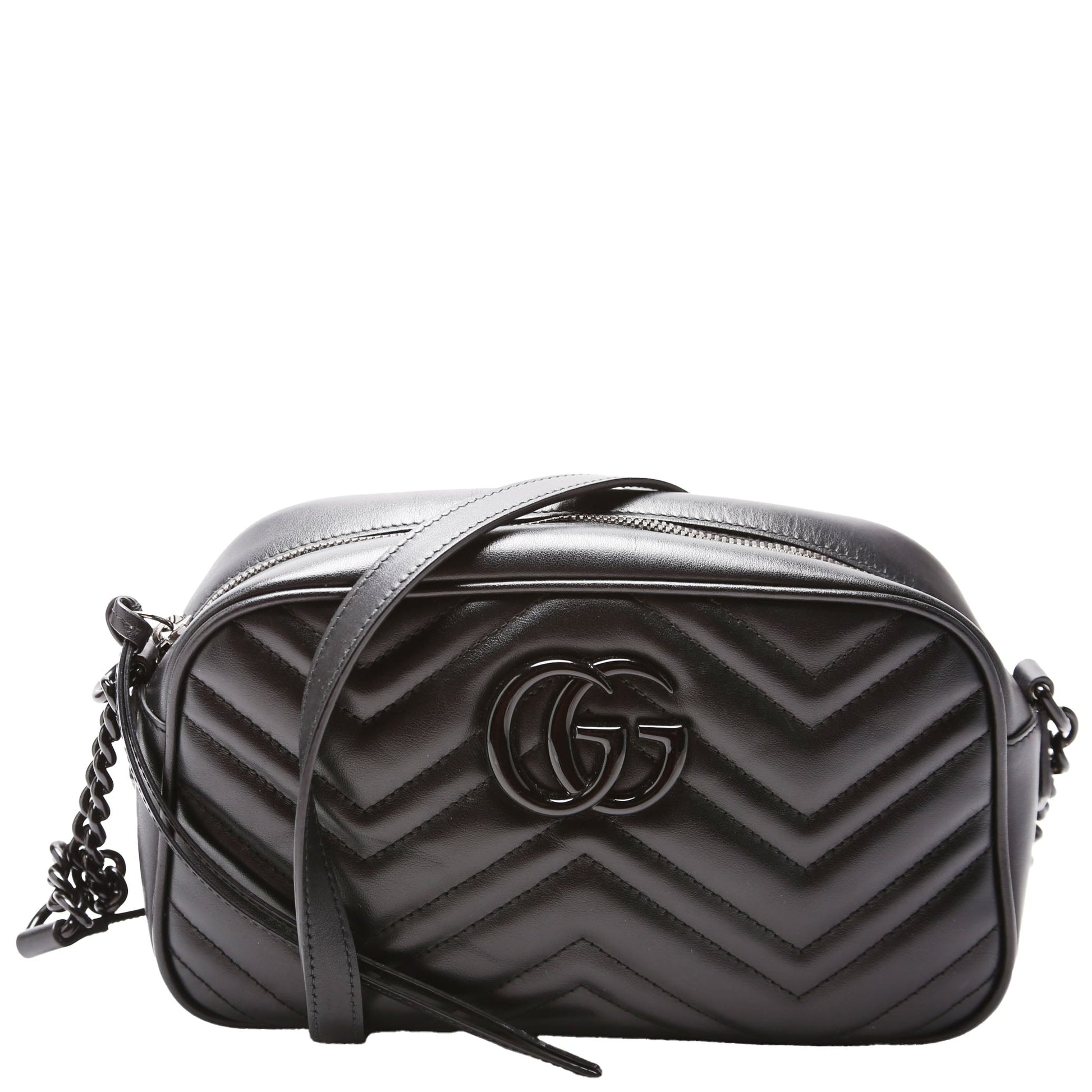 Gucci 447632 Marmont Small Leather Camera Black Bag