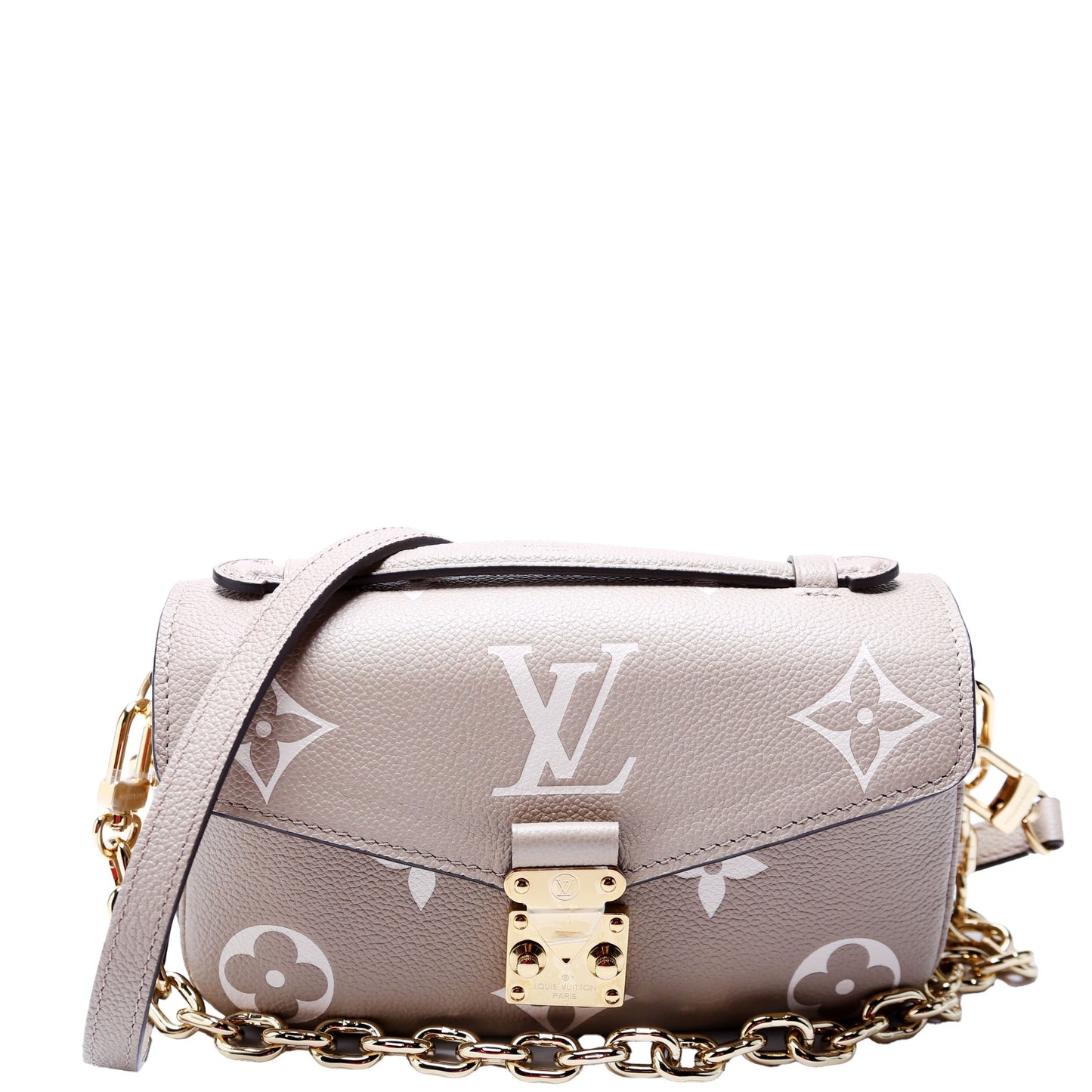 Louis Vuitton Pochette Metis East West Bicolor Empreinte Taupe