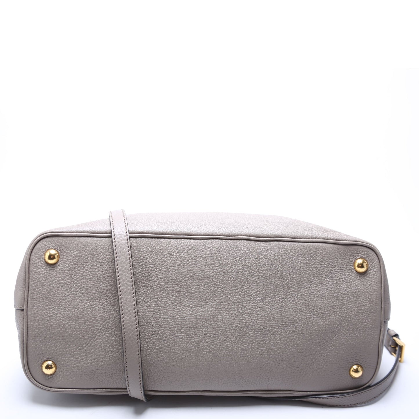 Prada 1BA239 Vitello Phenix Double Tote Taupe Bag