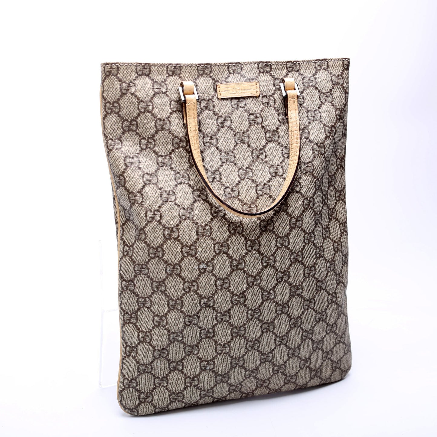 Gucci 117551 GG Supreme Vertical Flat Tote Bag