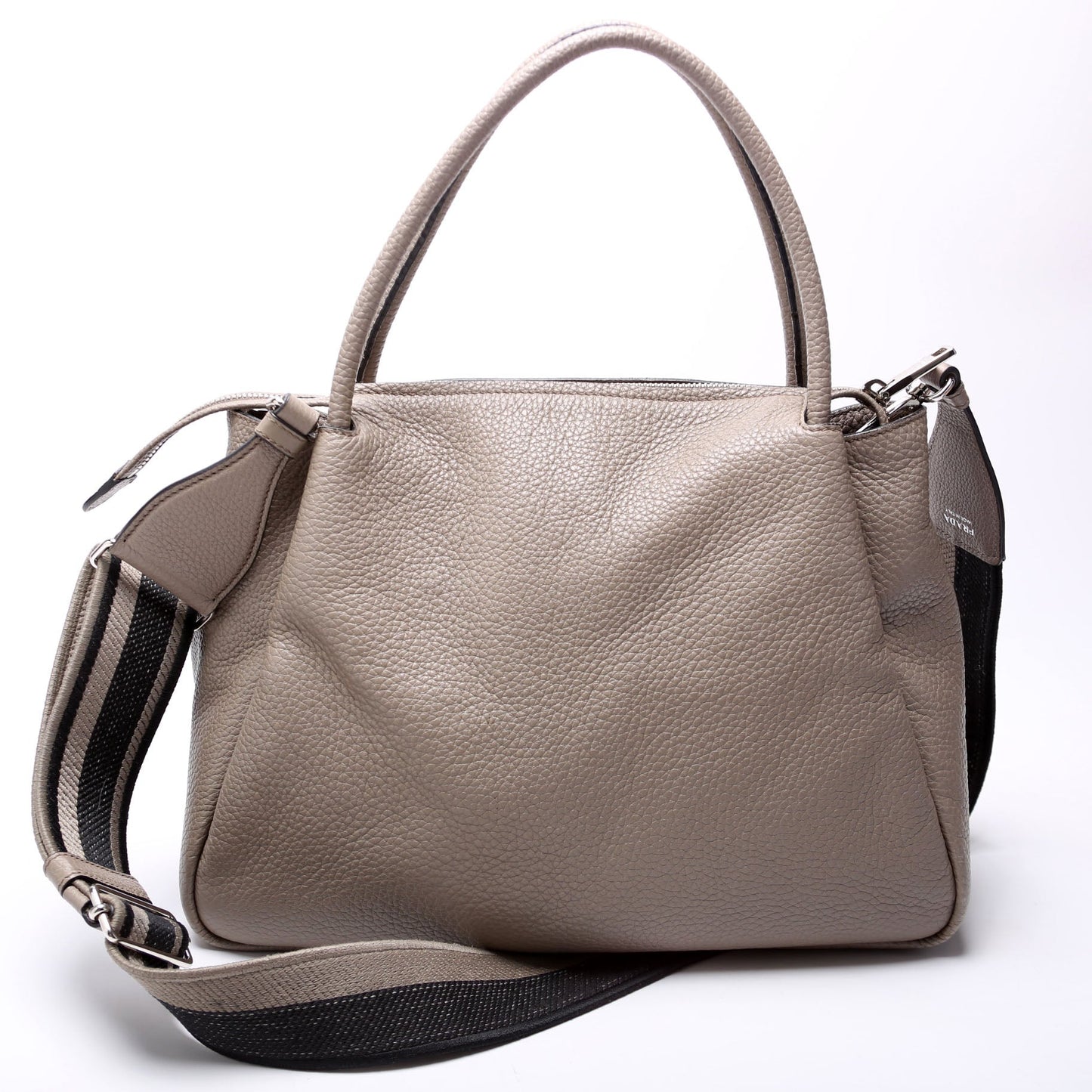 Prada Large Leather Hand1BC170Grey Bag