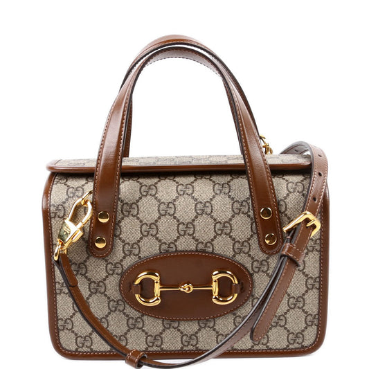 Gucci 645453 GG Supreme 1955 Horsebit Mini Top Handle Bag