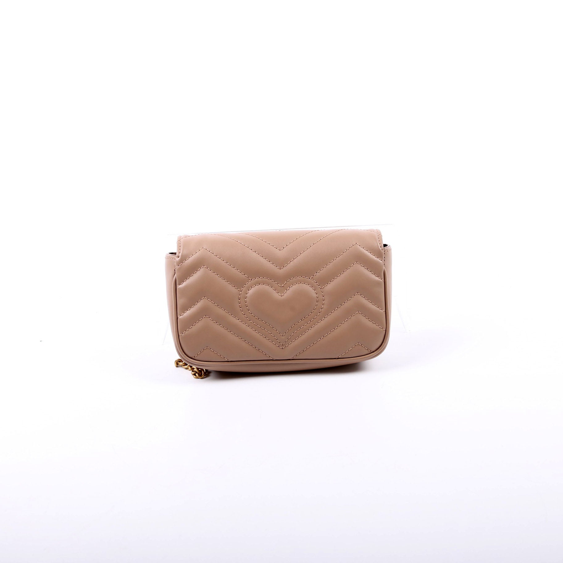 Gucci 476433 Marmont Leather Super Mini Flap Tan Bag