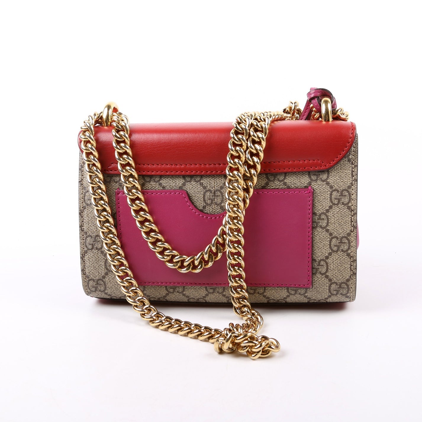 Gucci 409487 Padlock GG Supreme Small Red Bag