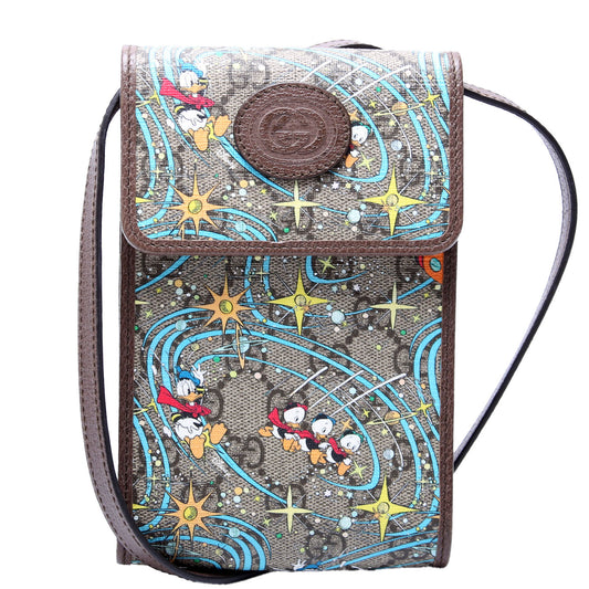 Gucci 647927 X Disney GG Supreme Donald Duck Mini Crossbody Bag
