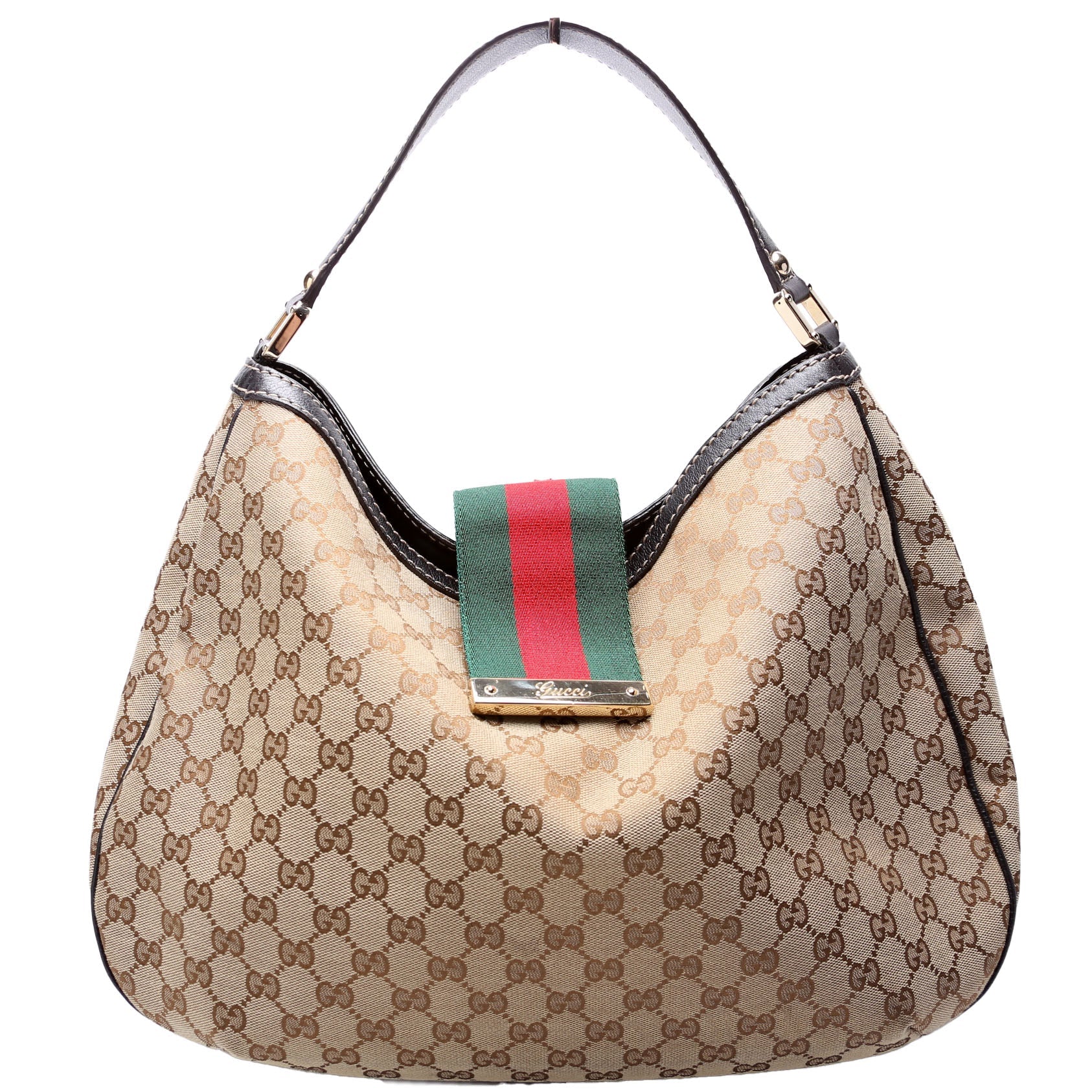 Gucci 233604 GG Canvas New Ladies Web Large Hobo Bag