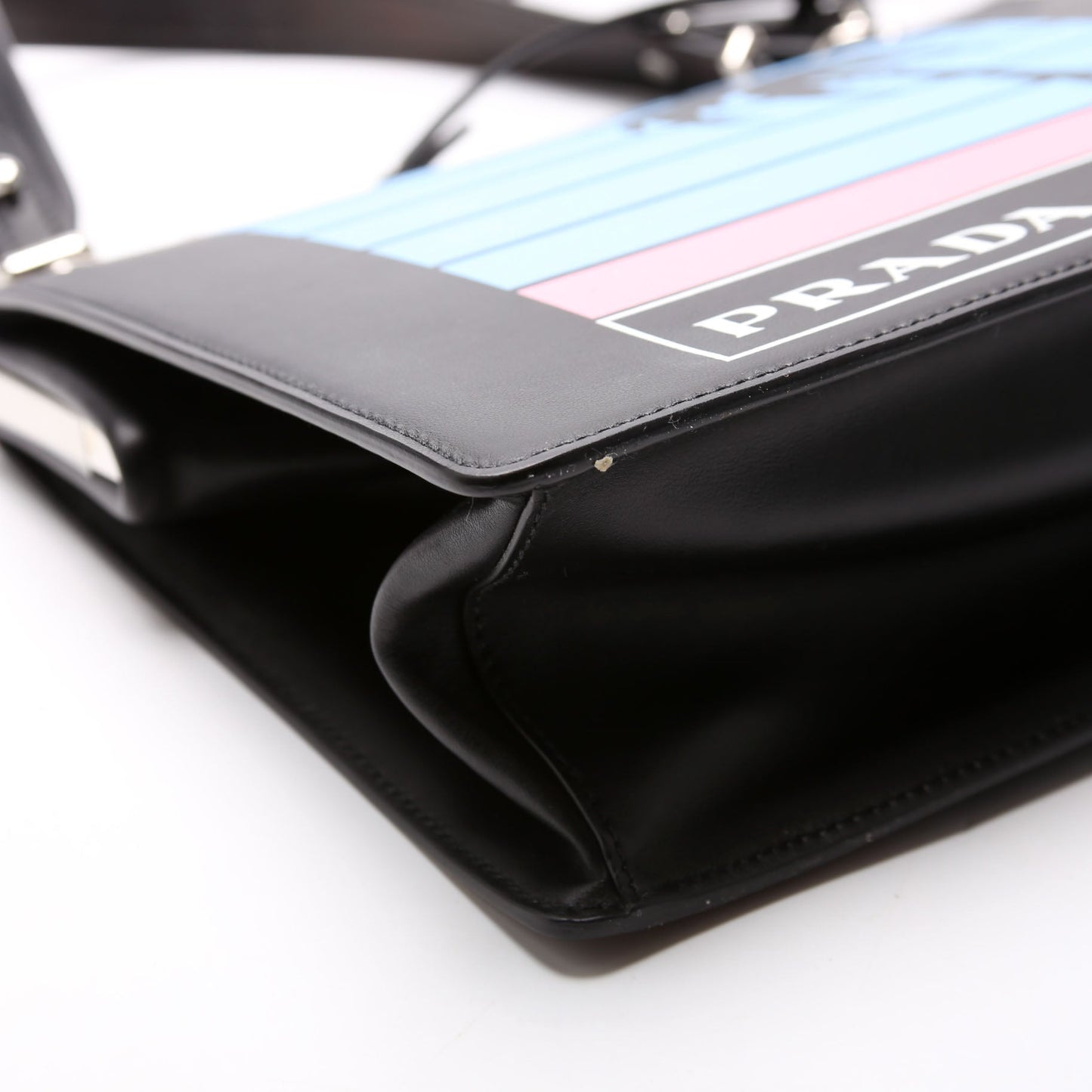 Prada City Calfskin Palm Tree Print Frame Bag