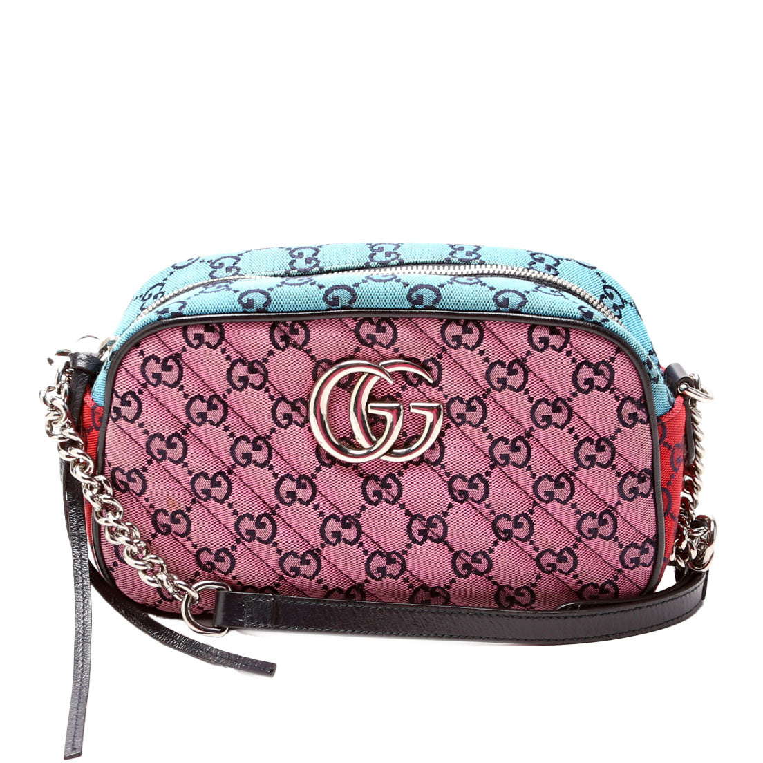Gucci 447632 Marmont Small Multicolor Canvas Camera Multicolor Bag