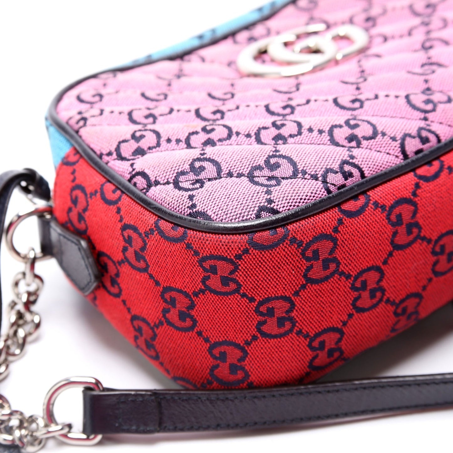 Gucci 447632 Marmont Small Multicolor Canvas Camera Multicolor Bag