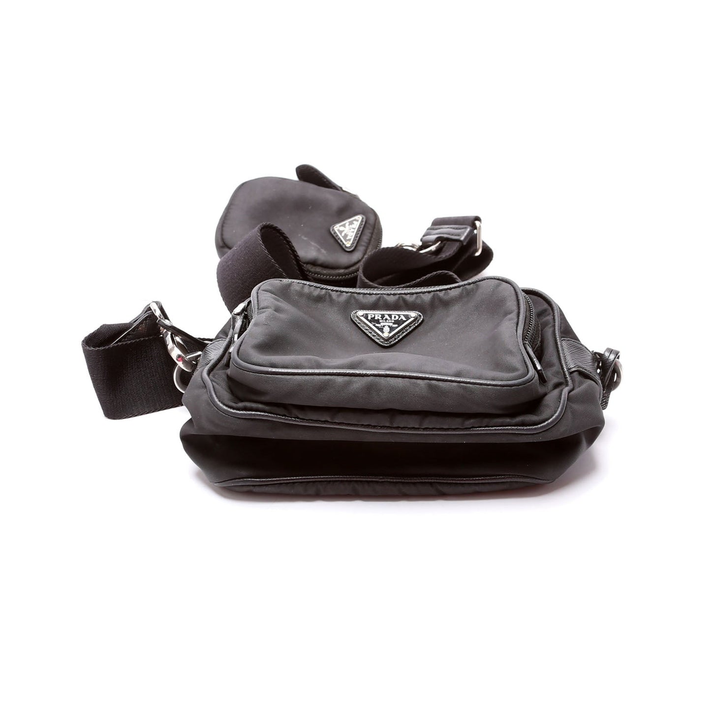 Prada 1BH153 Re-Nylon Saffiano Re-Edition 2005 Mini Camera Black Bag