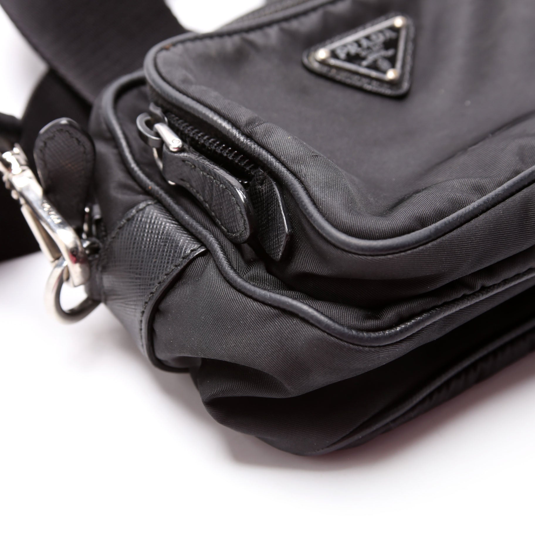 Prada 1BH153 Re-Nylon Saffiano Re-Edition 2005 Mini Camera Black Bag