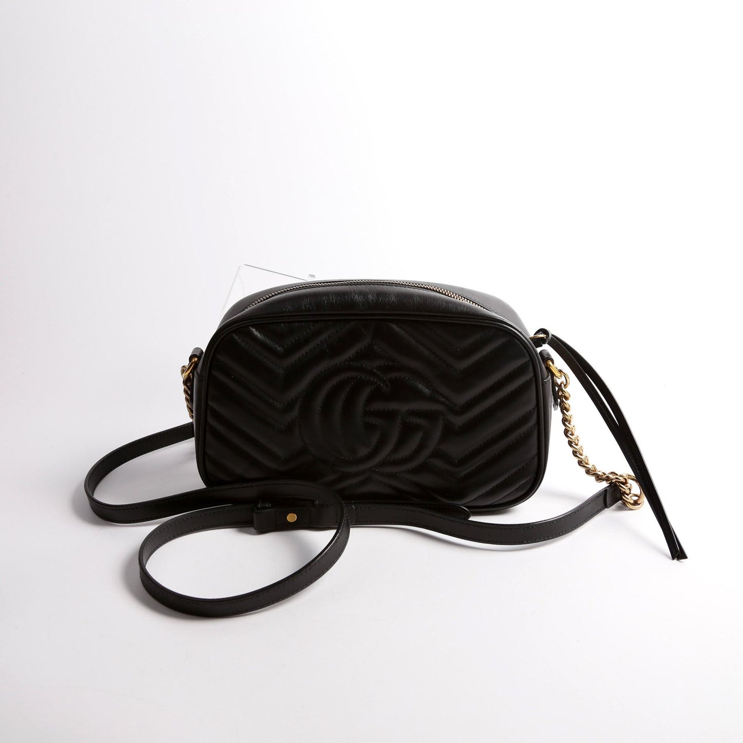 Gucci 447632 Marmont Small Leather Camera Black Bag