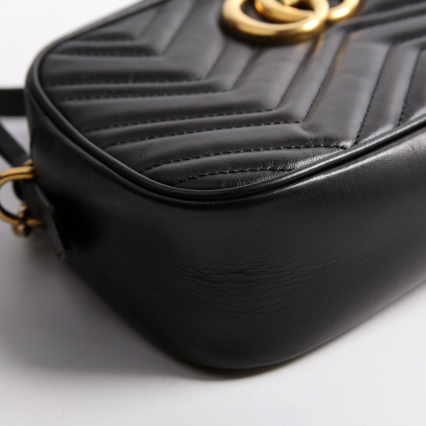 Gucci 447632 Marmont Small Leather Camera Black Bag