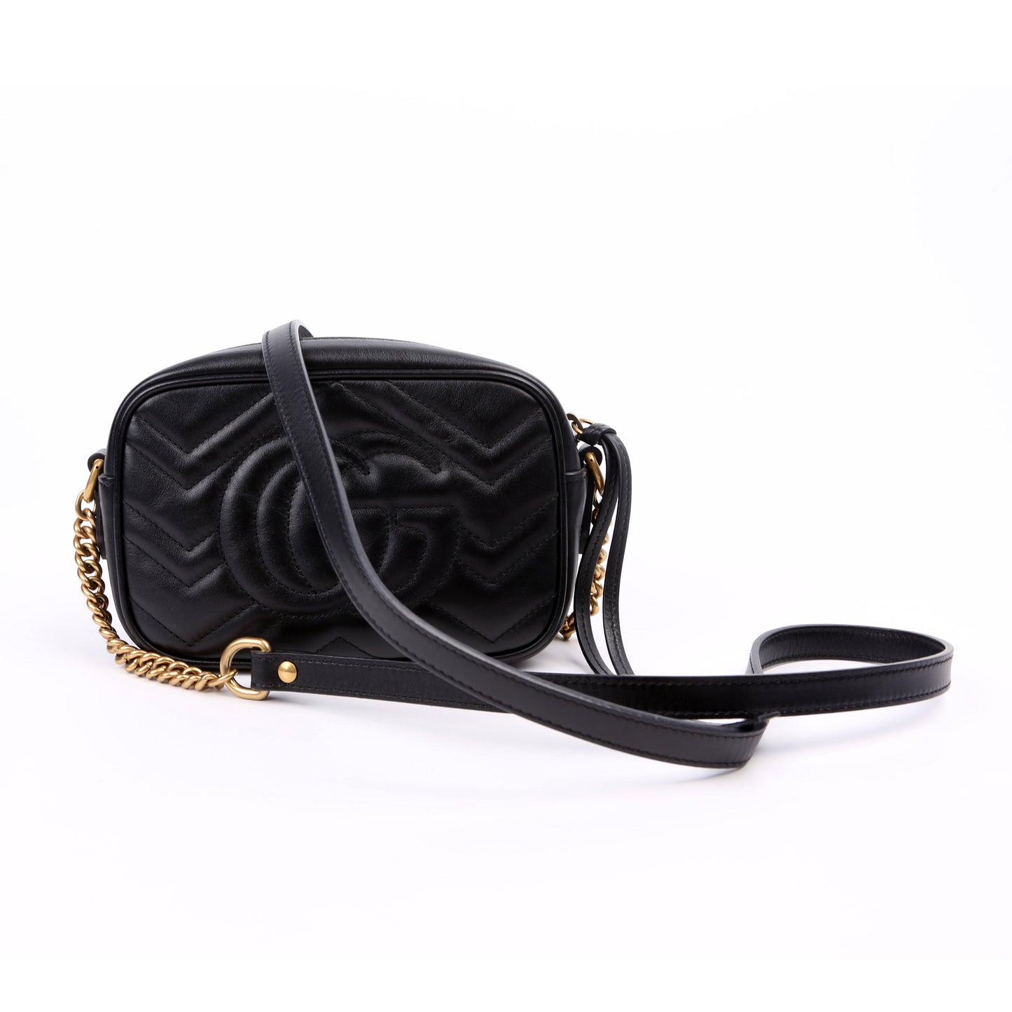 Gucci 448065 Marmont Mini Camera Black Bag