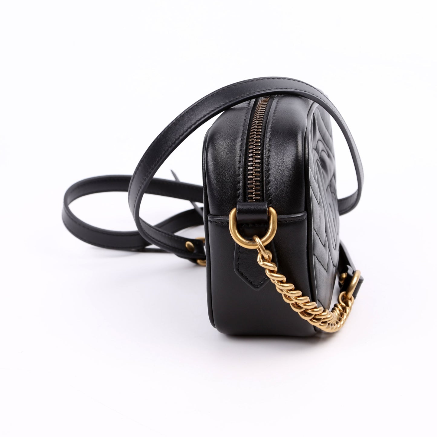 Gucci 448065 Marmont Mini Camera Black Bag