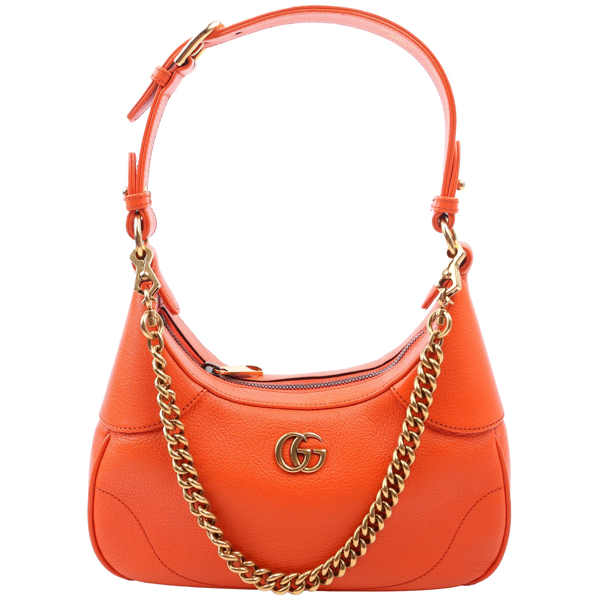 Gucci 731817 Aphrodite Leather Small Shoulder Orange Bag