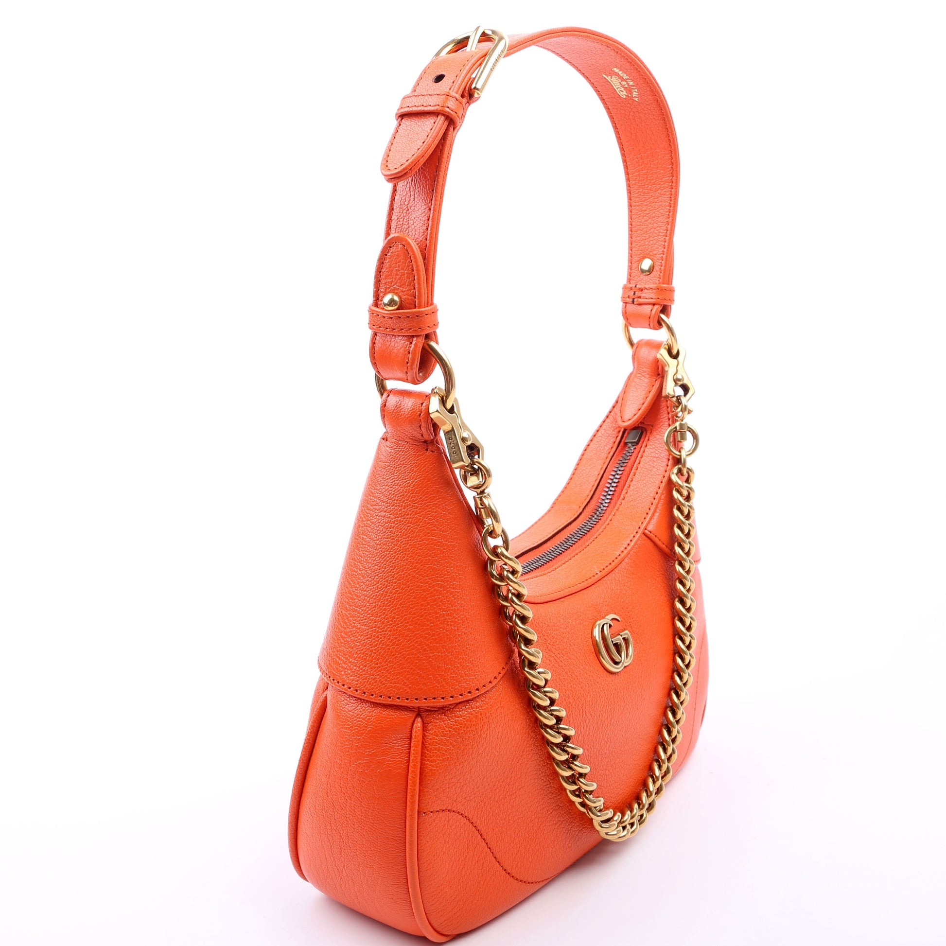 Gucci 731817 Aphrodite Leather Small Shoulder Orange Bag