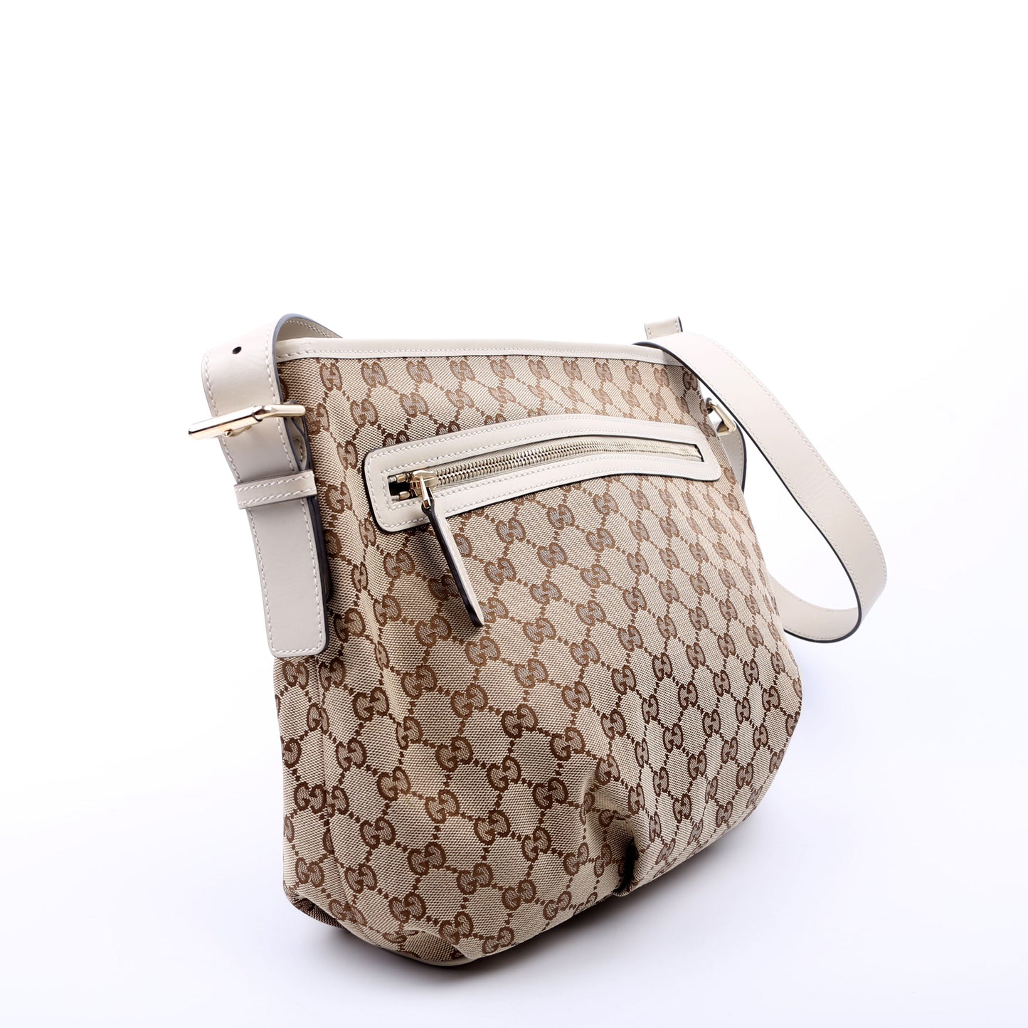 Gucci 388930 GG Canvas Shoulder White Bag