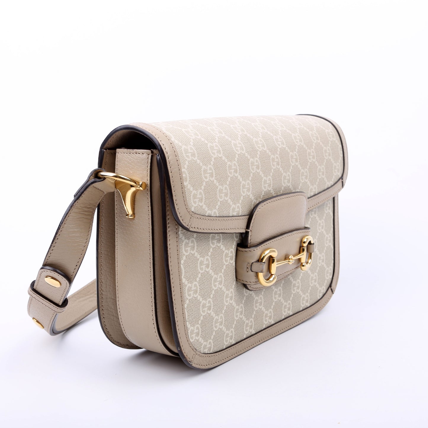 Gucci 602204 1955 Horsebit Shoulder White Bag