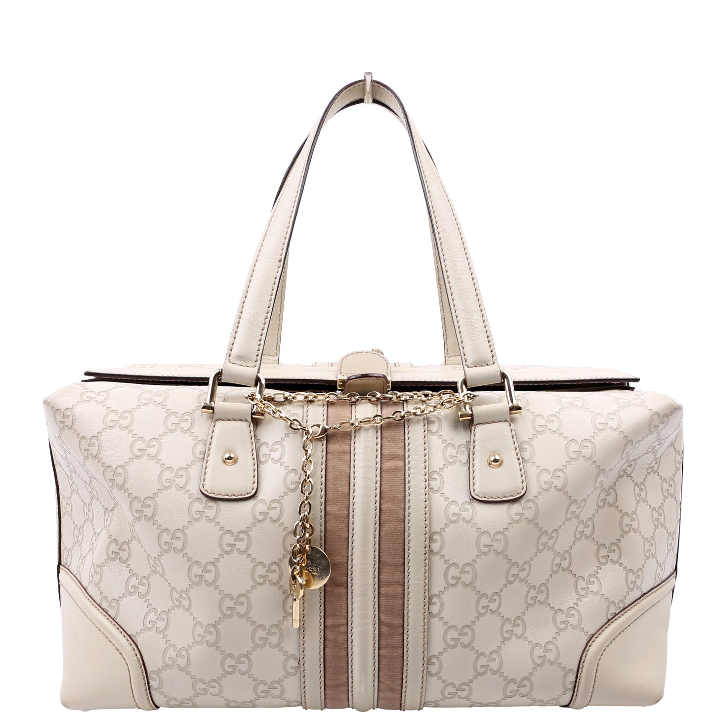 Gucci GG Treasure Boston White Bag