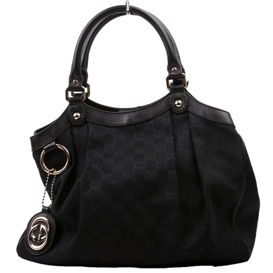 Gucci 211944 Sukey GG Canvas Medium Black Bag