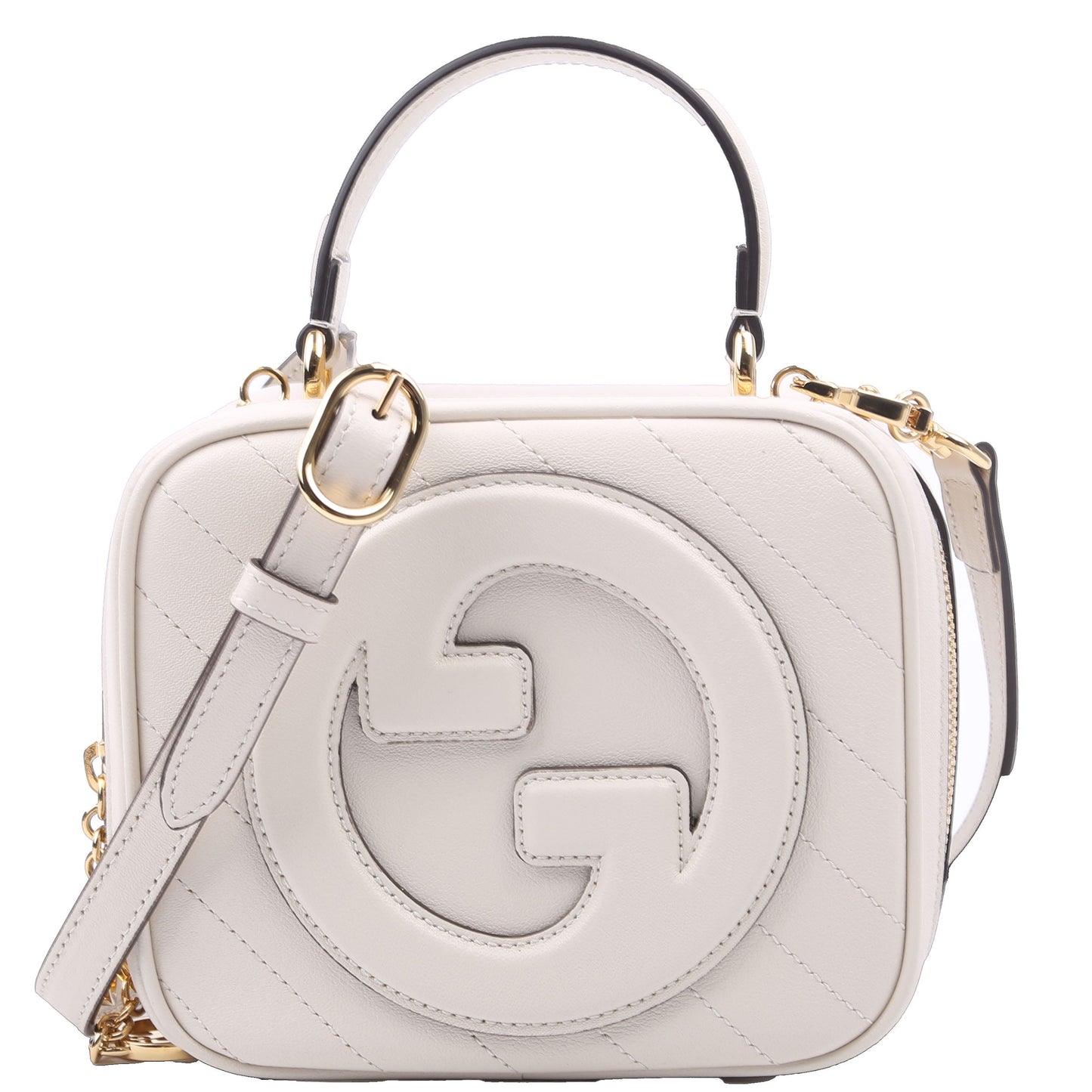 Gucci 744434 Blondie Leather Top Handle White Bag