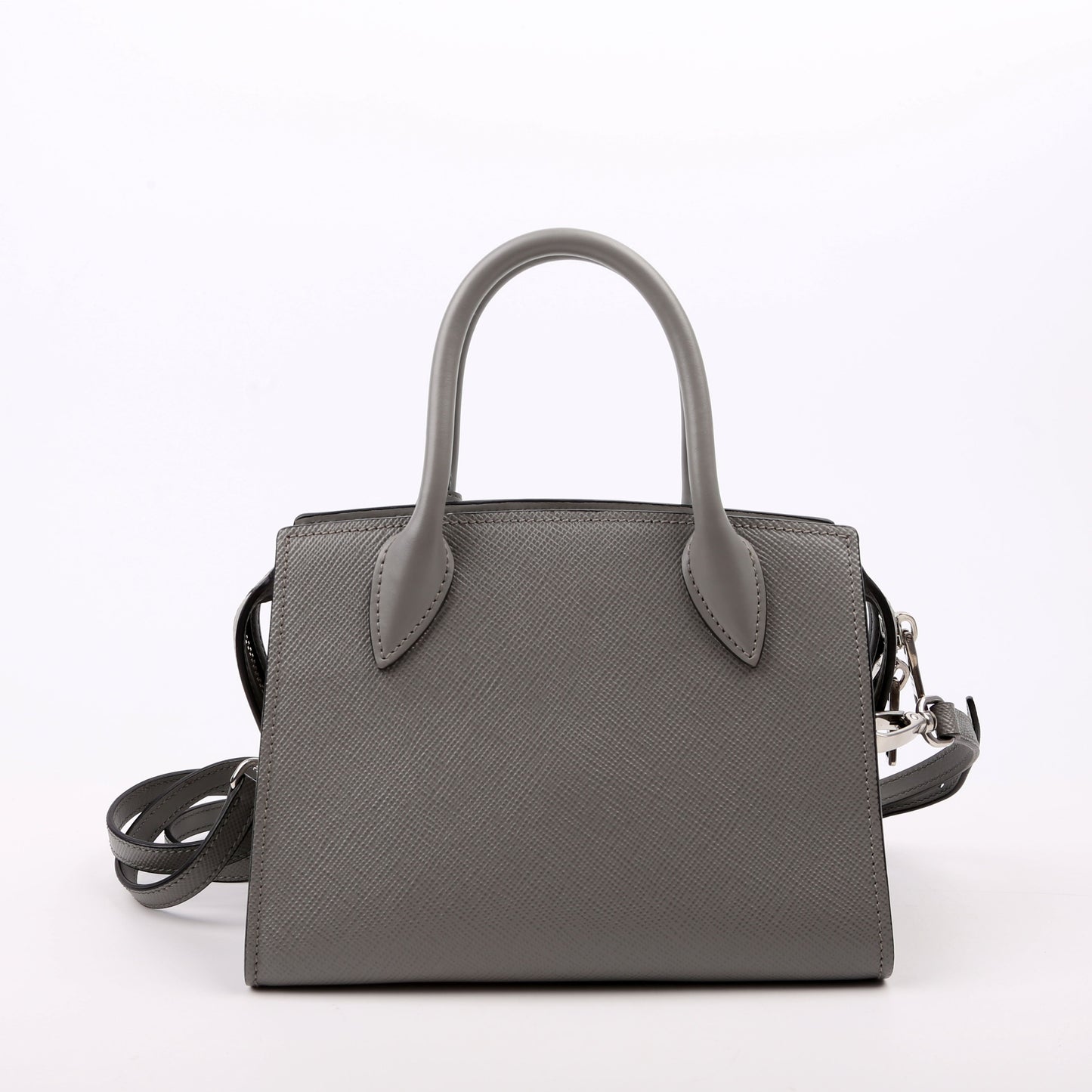 Prada Kristen Saffiano Satchel Grey Bag