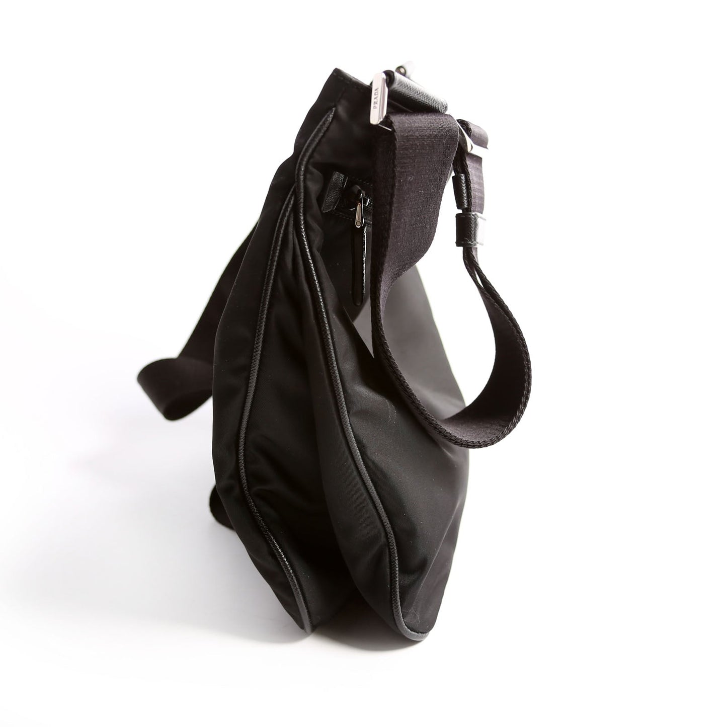 Prada 2VH563 Re-Nylon/Saffiano Messenger Crossbody Black Bag