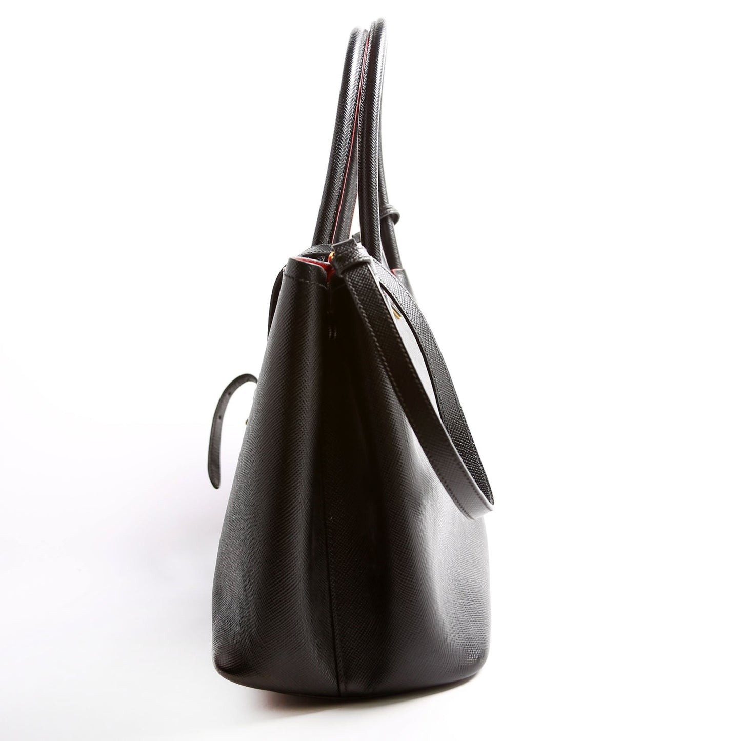 Prada B2756T Saffiano Cuir Double Tote Medium Black Bag
