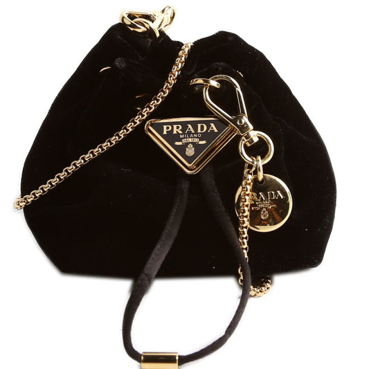 Prada 1NR016 Velvet Mini Bucket Pouch Black Bag