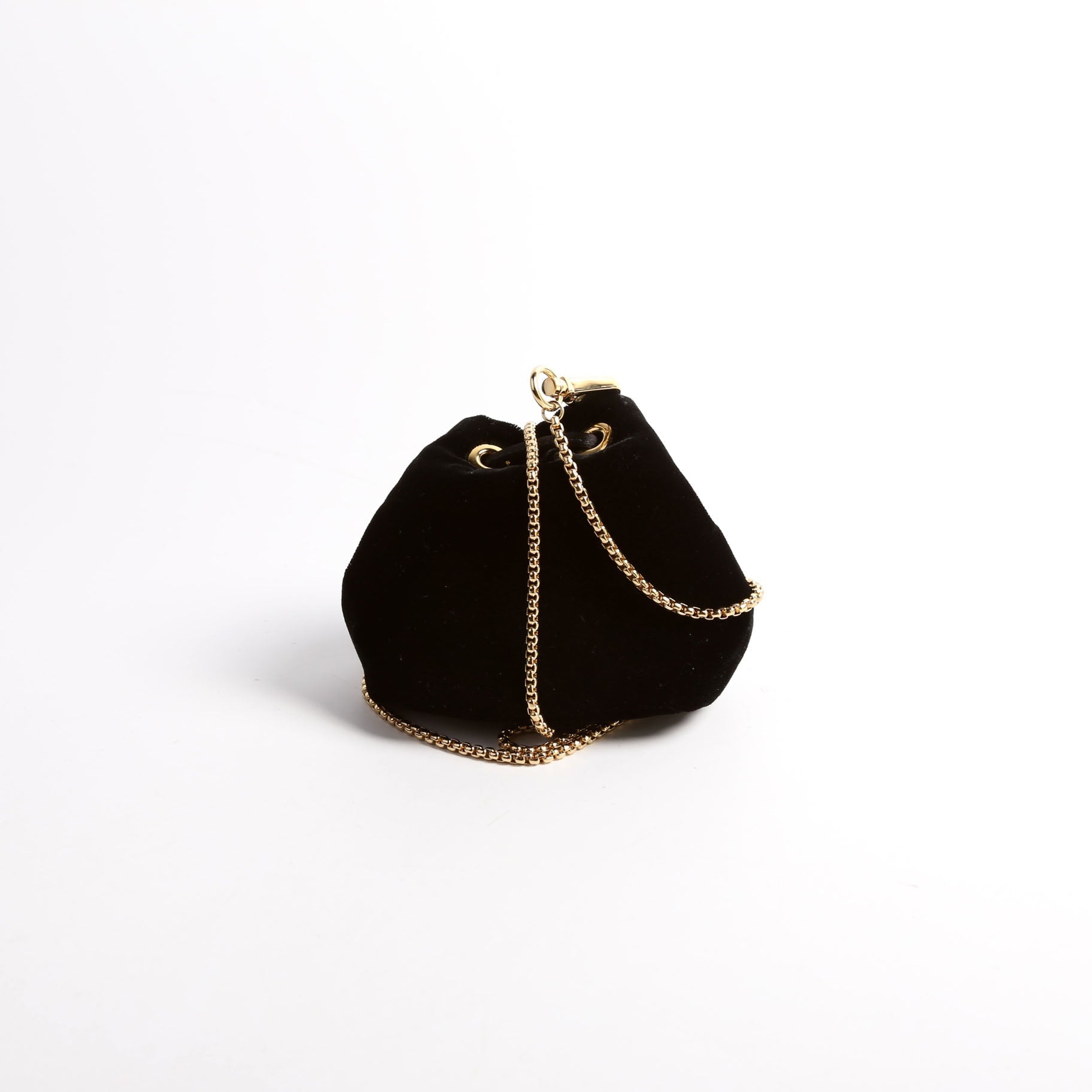 Prada 1NR016 Velvet Mini Bucket Pouch Black Bag