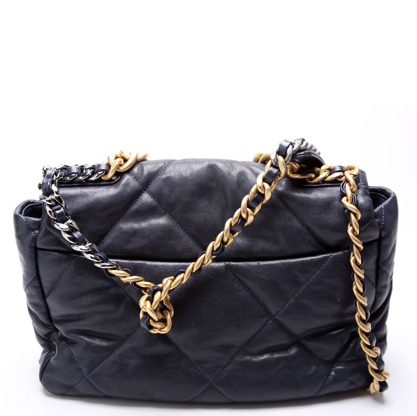 Chanel Quilted Goatskin 19 Large Flap 29M Blue Bag