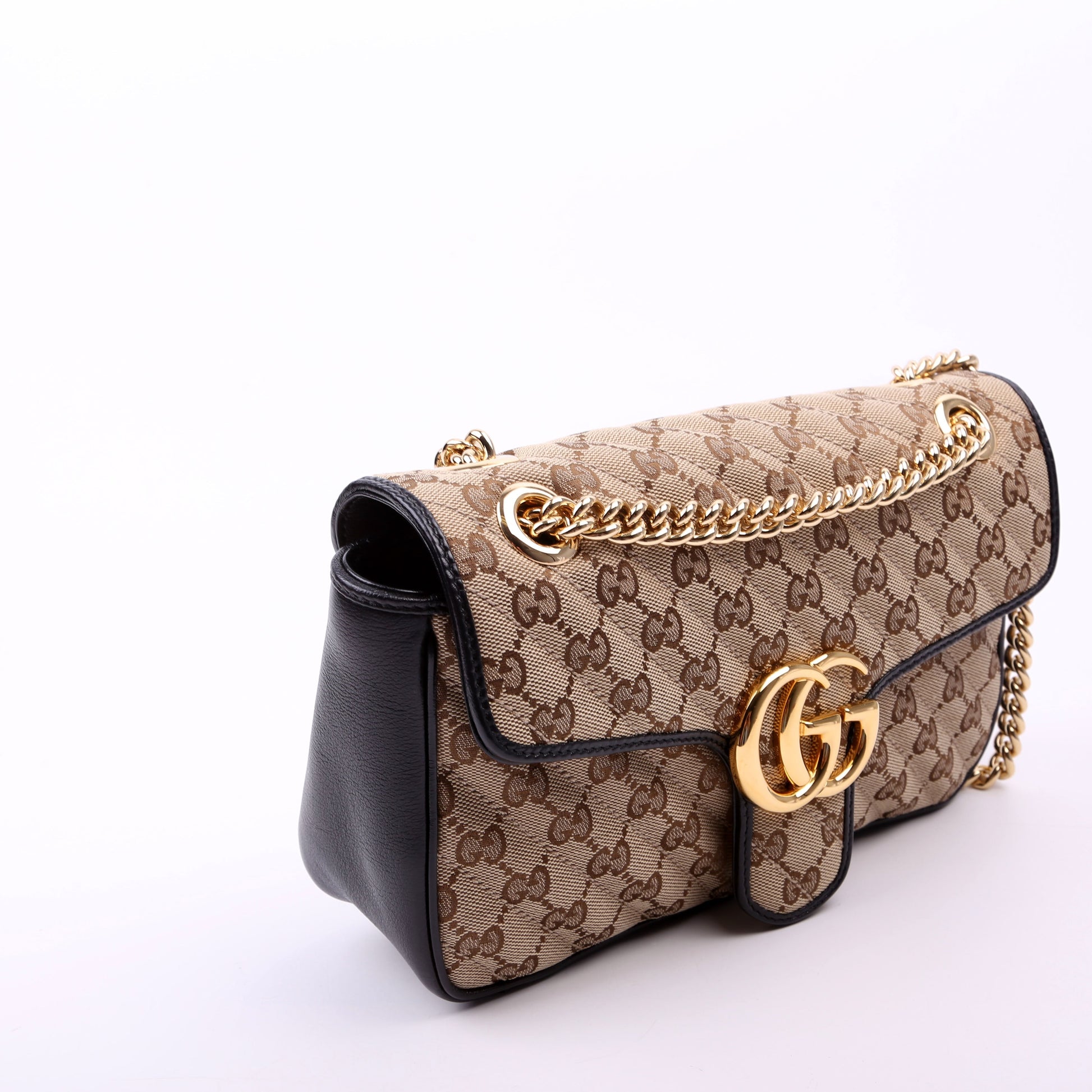 Gucci 443497 Marmont GG Canvas Shoulder Small Flap Bag