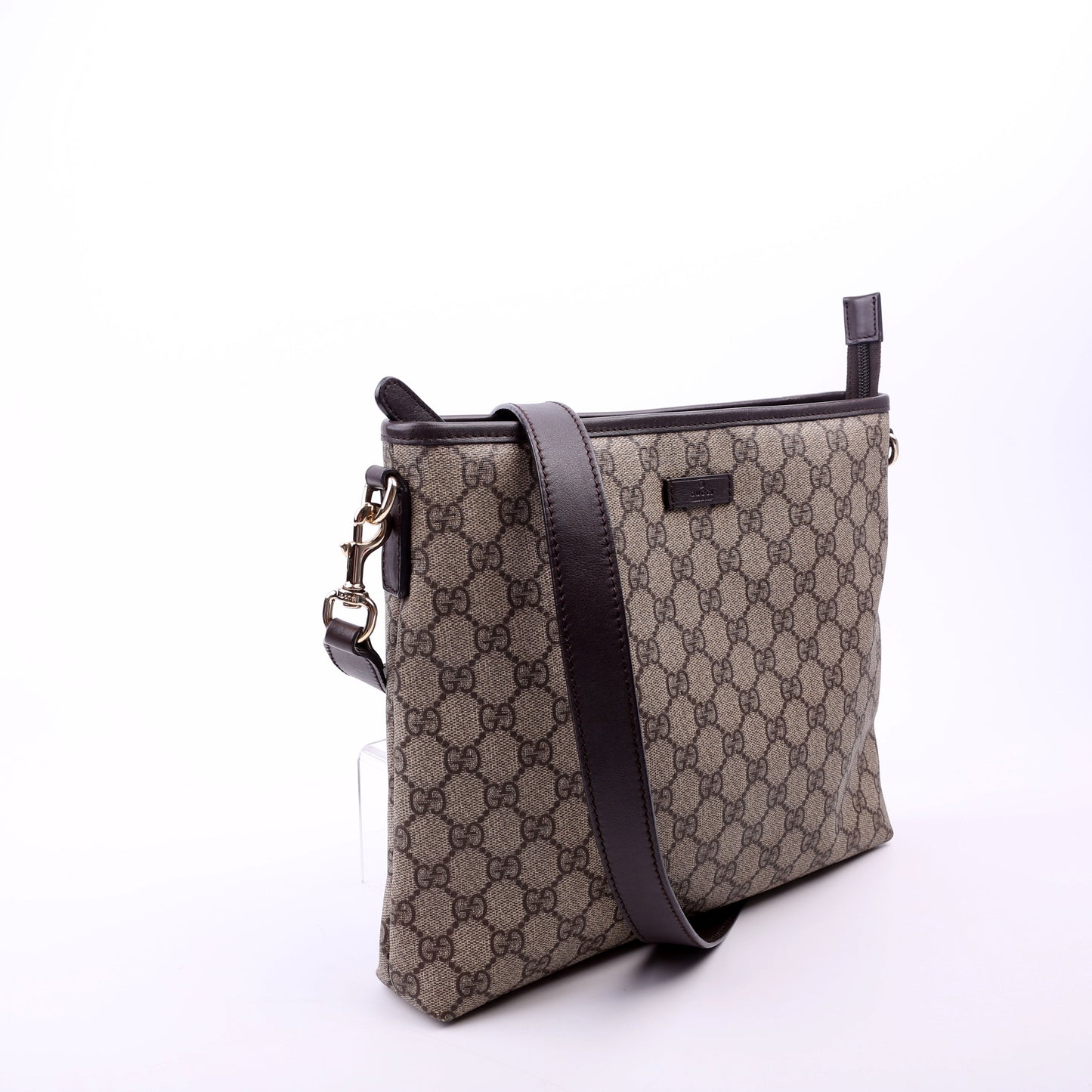 Gucci 388924 GG Supreme Crossbody Brown Bag