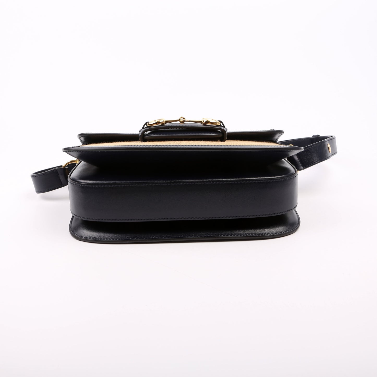 Gucci 602204 Horsebit 1955 Raffia Shoulder Bag