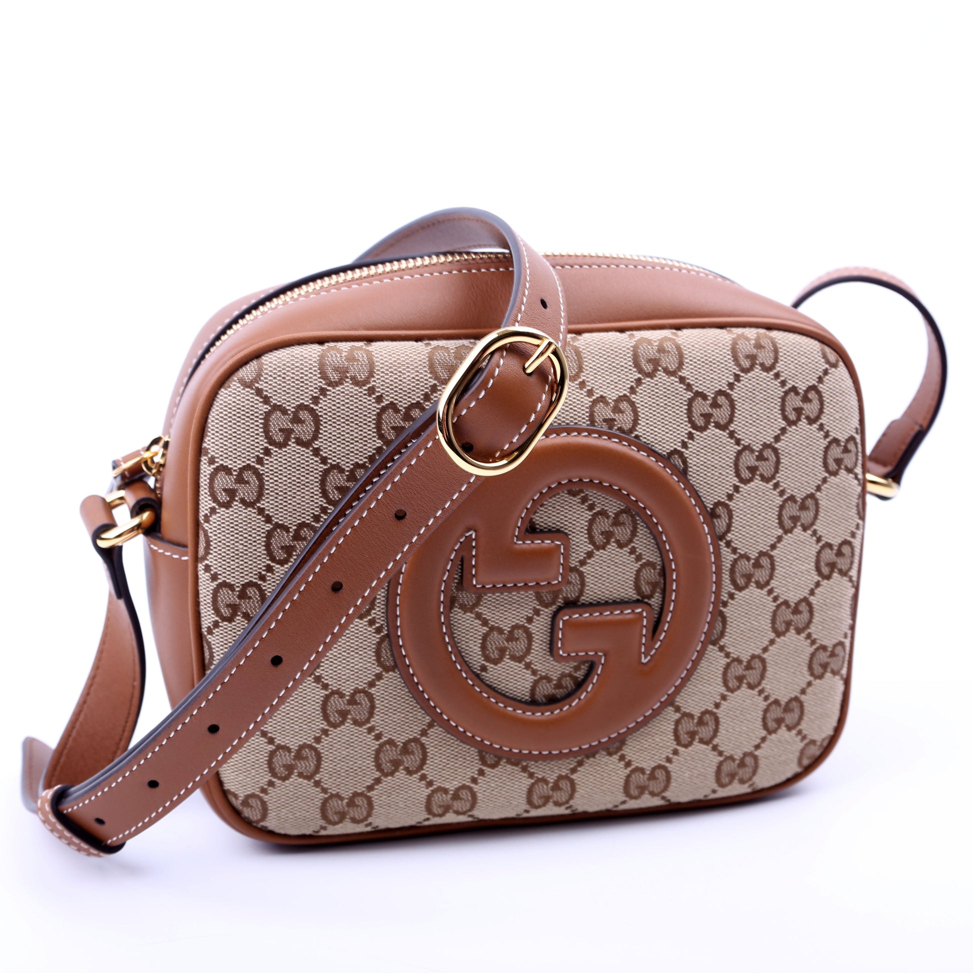 Gucci 820429 Blondie GG Canvas Small Shoulder Brown Bag
